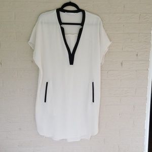 Cute Fall Dress in Ivory/ Black - so chic!